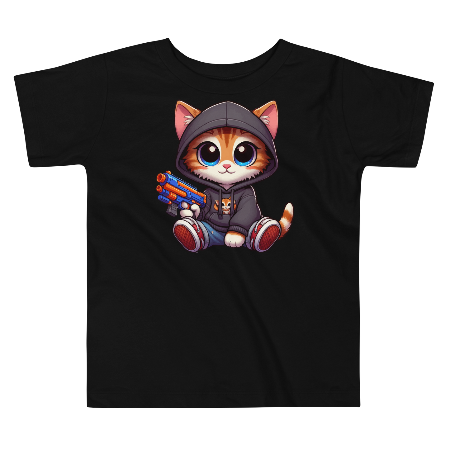 Orange Kitten with Foam Dart Blaster - Toddler Tee