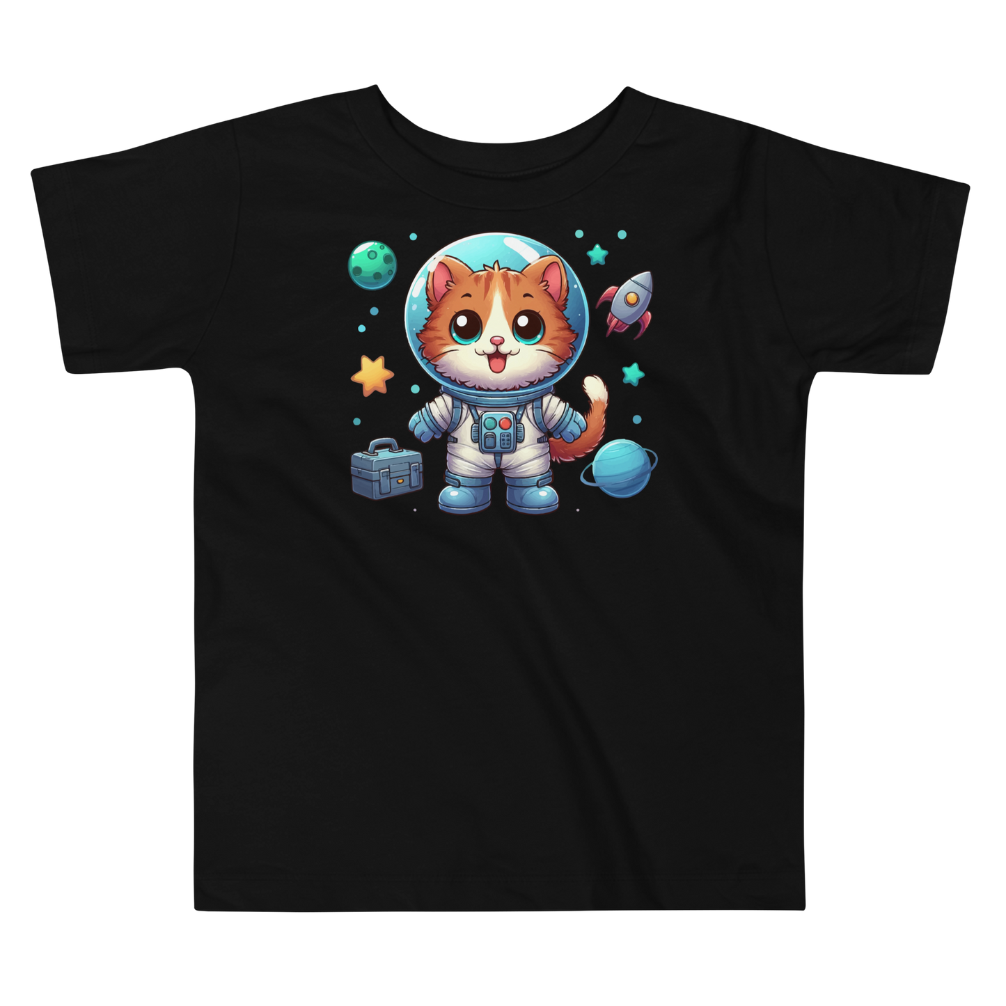 Space Kitten with Planets - Toddler Tee