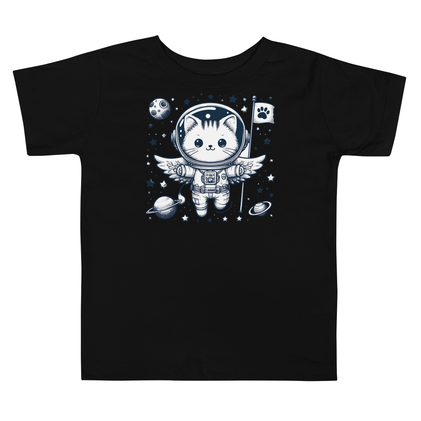 Space Kitten with Stars - Toddler Tee