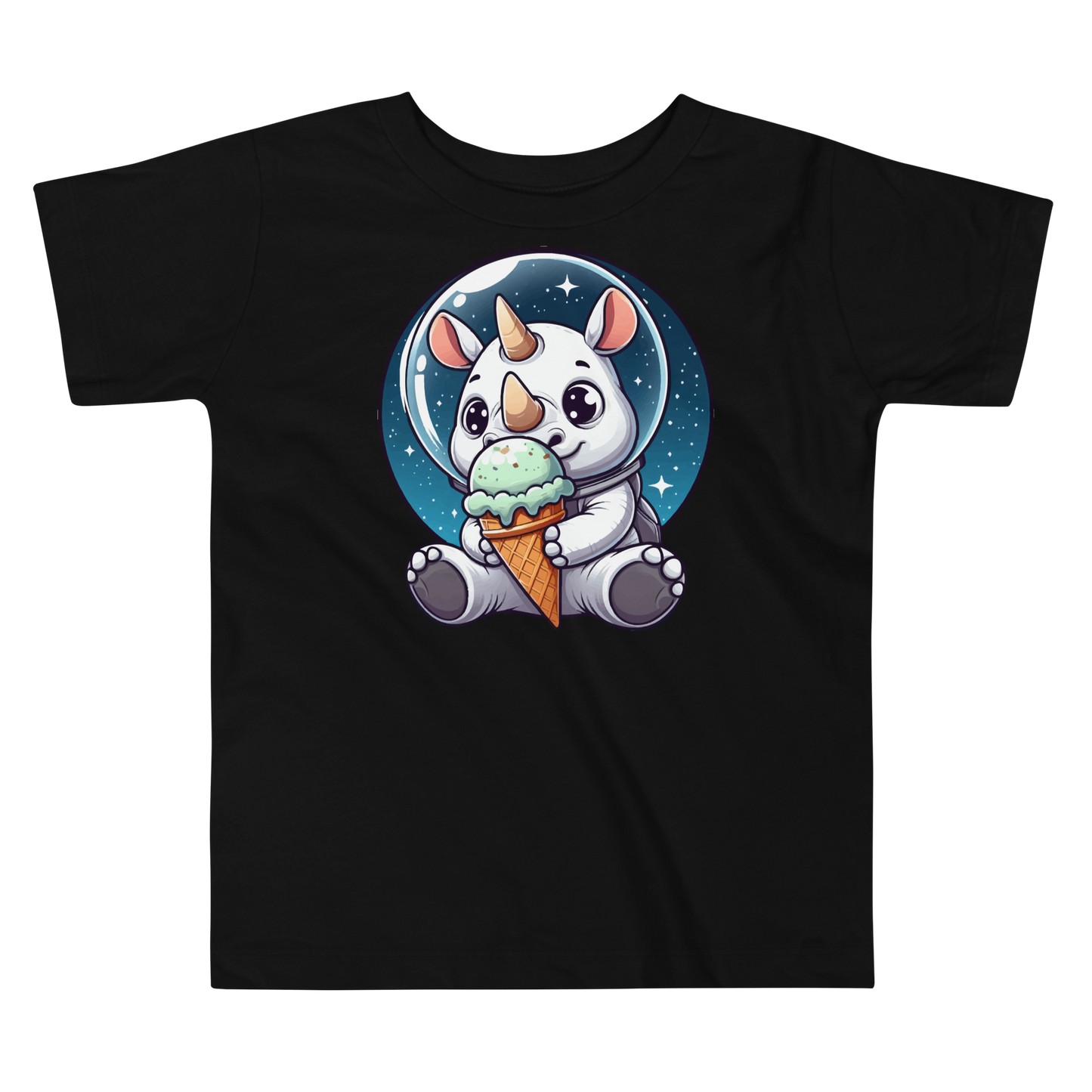 Space Rhino - Eating Ice Cream - Toddler Tee
