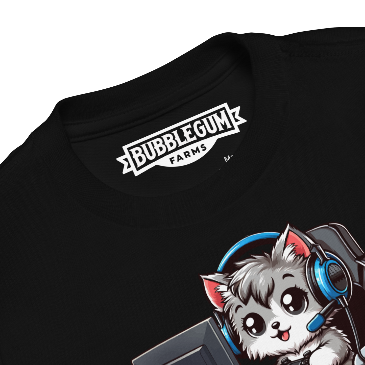 Gamer Kitten - Blue Headset - Toddler Tee