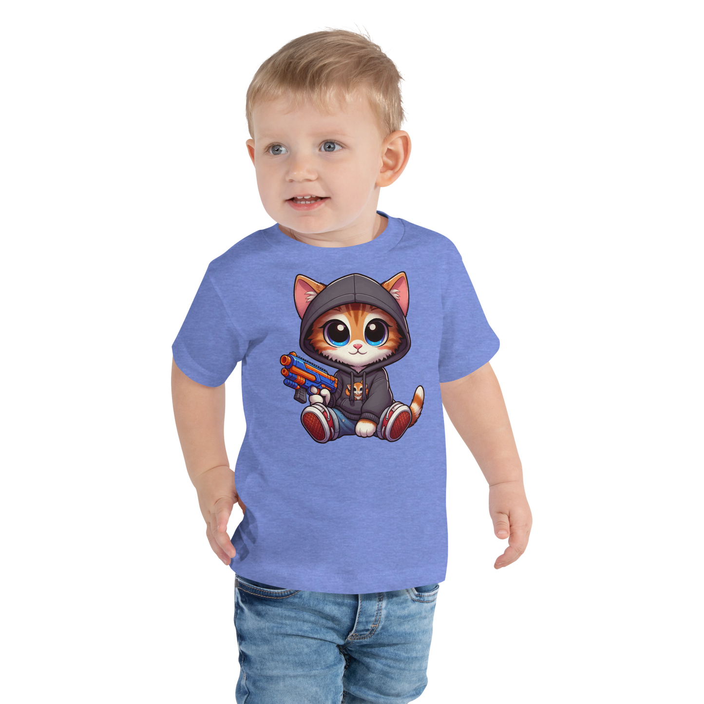 Orange Kitten with Foam Dart Blaster - Toddler Tee