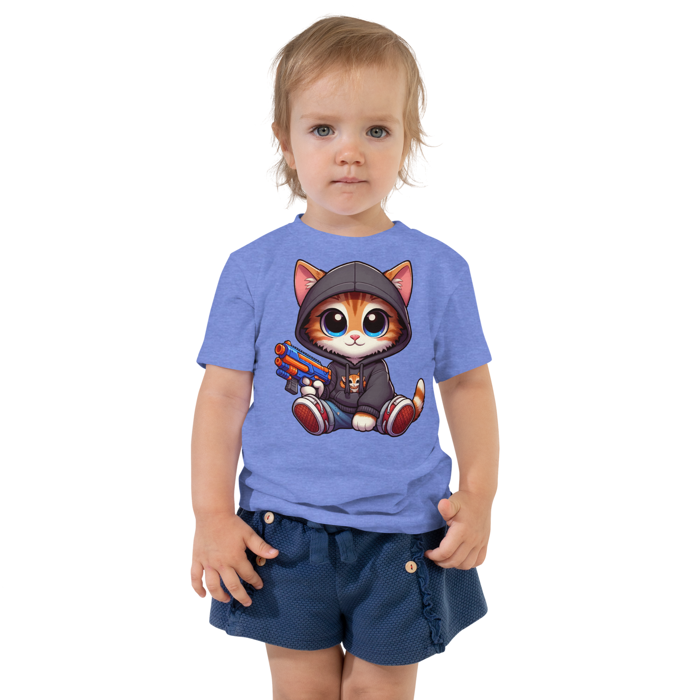 Orange Kitten with Foam Dart Blaster - Toddler Tee