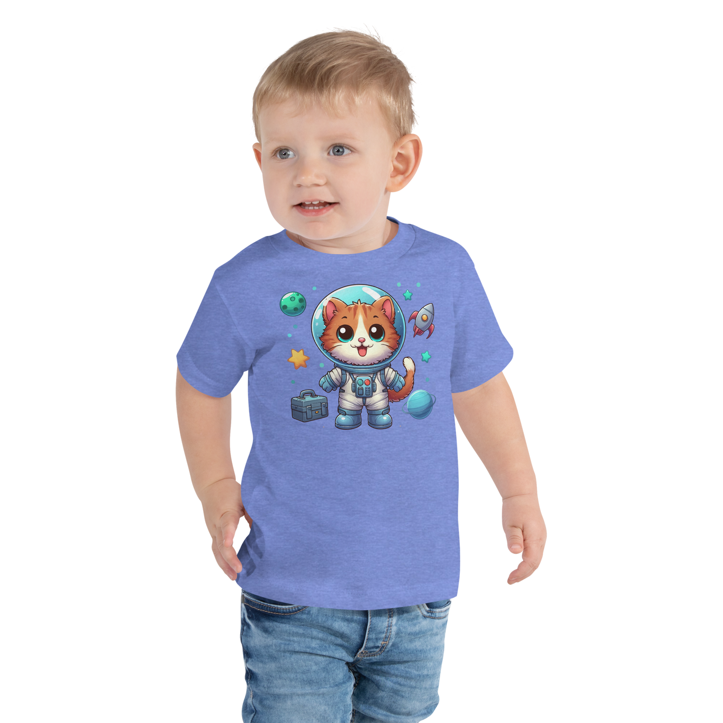 Space Kitten with Planets - Toddler Tee