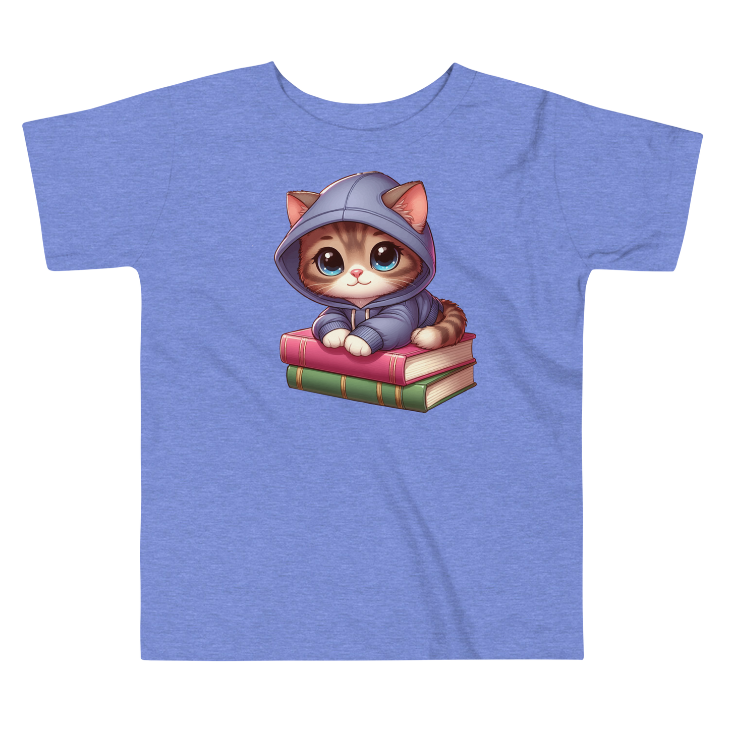 Brown Kitten - Sitting on Books - Toddler Tee