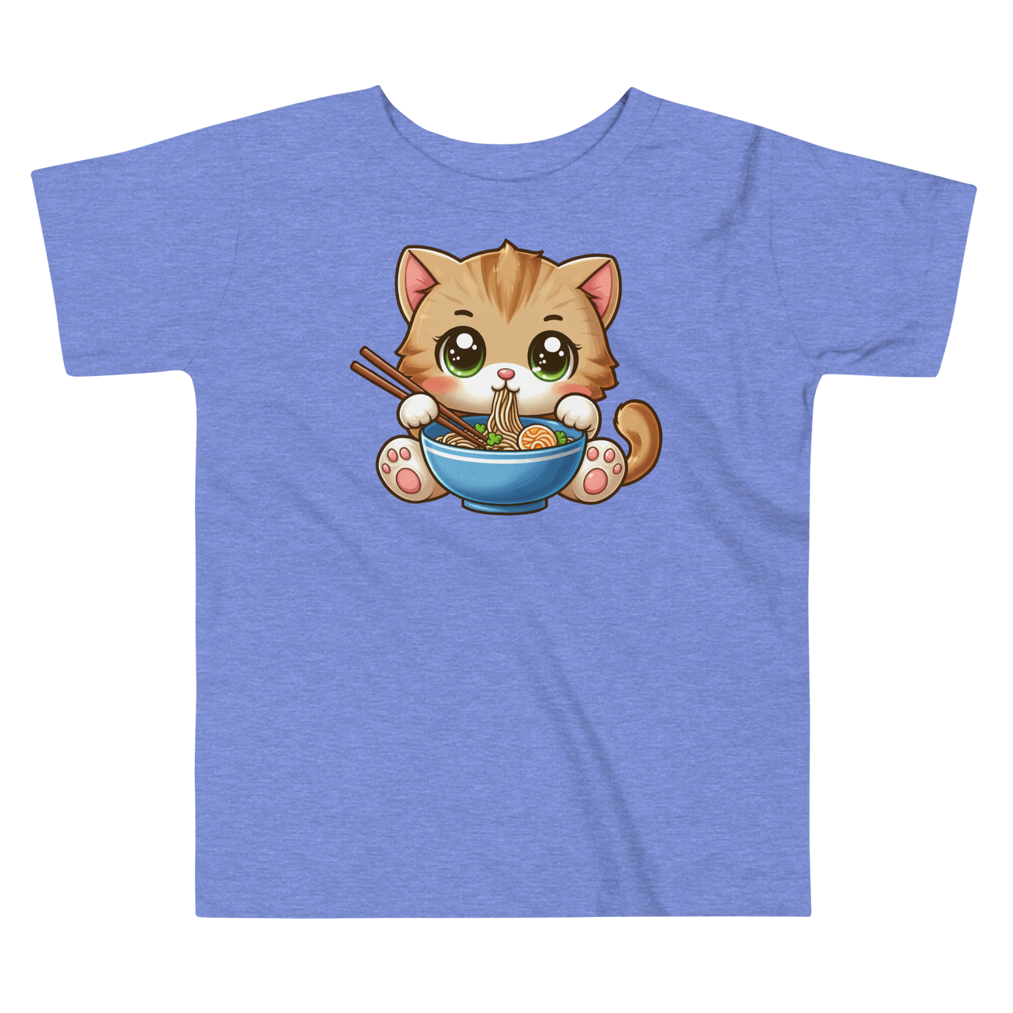 Brown Kitten - Eating Ramen - Toddler Tee
