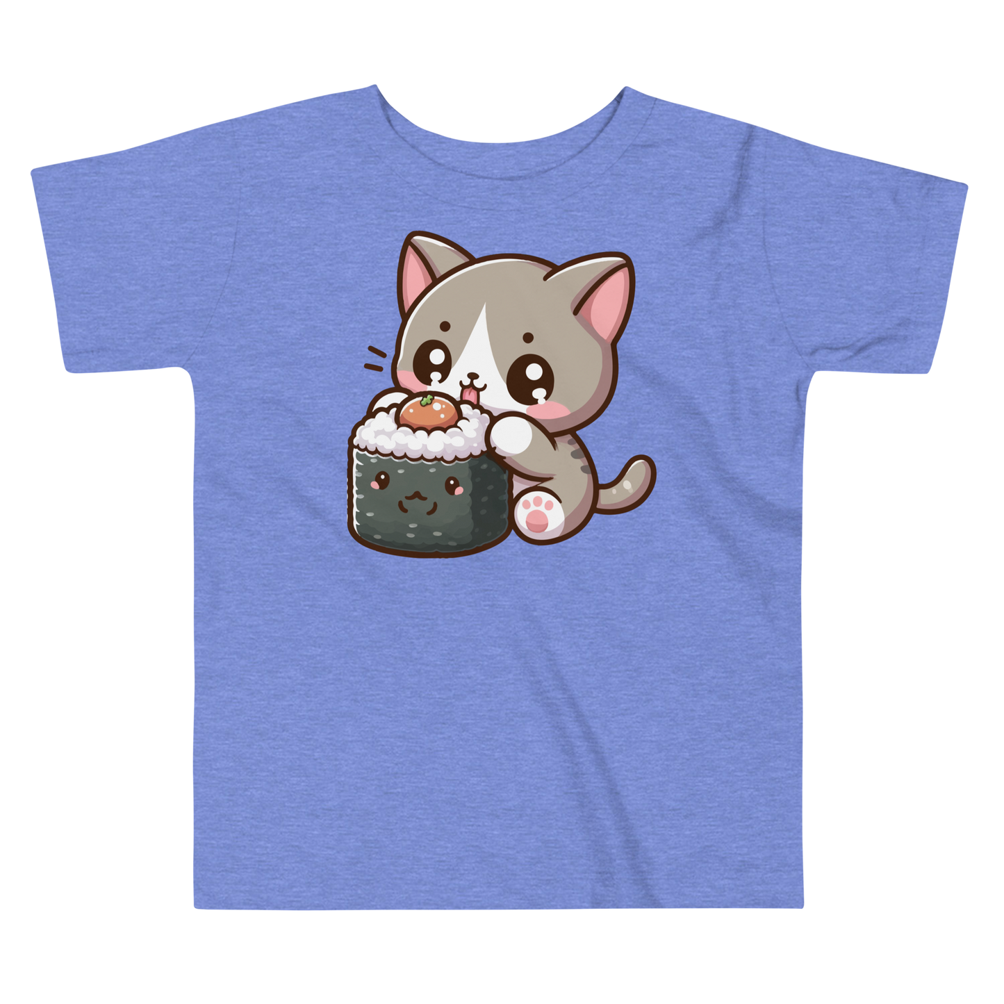 Grey Kitten - Eating Sushi - Toddler Tee