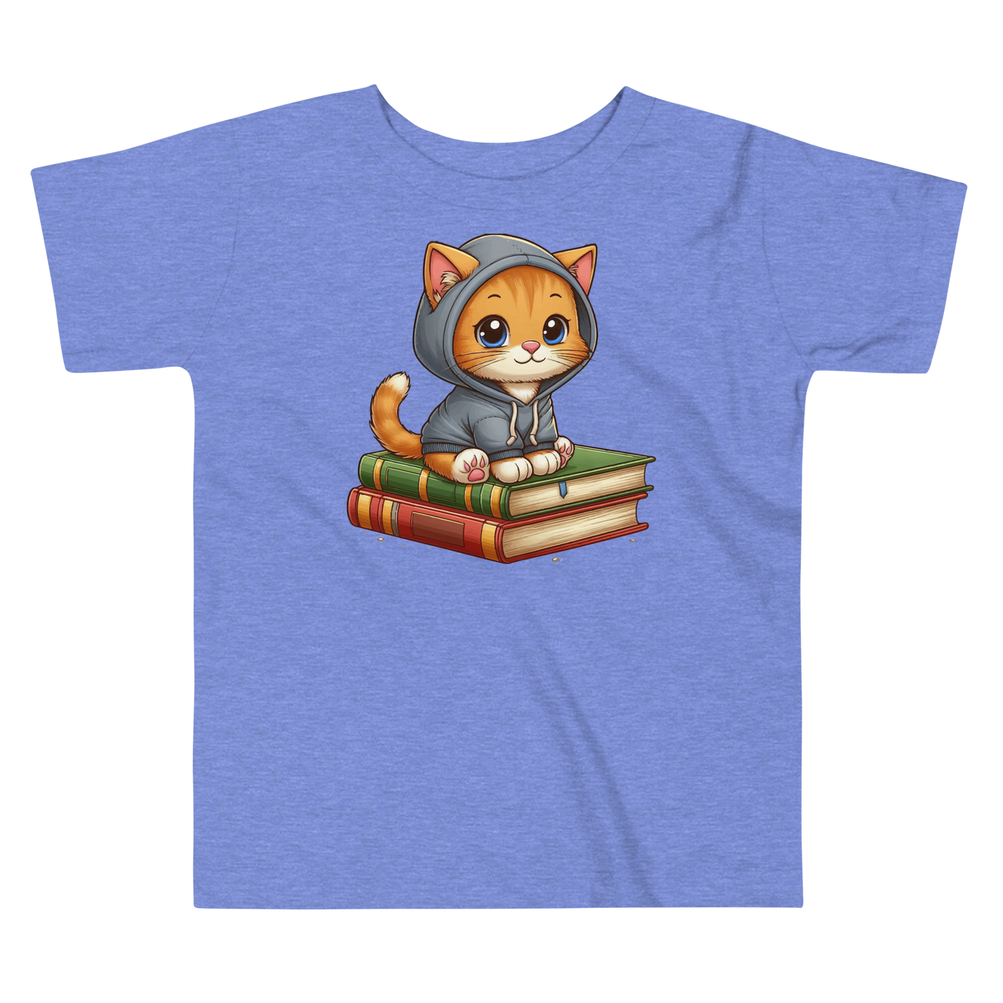 Orange Kitten - Sitting on Books - Toddler Tee