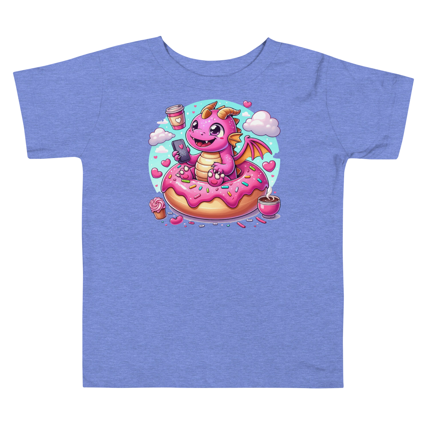 Pink Dragon - Loving Coffee and Donuts - Toddler Tee