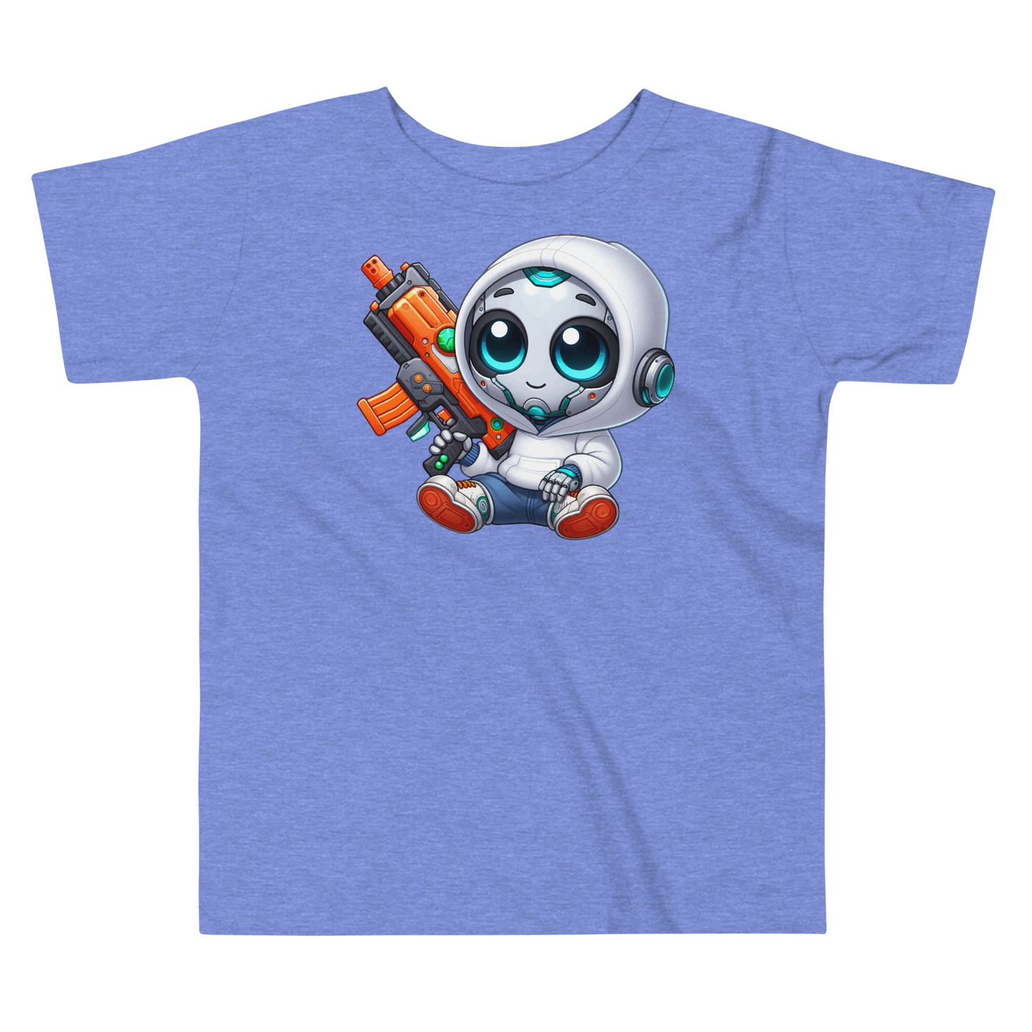 White Robot with Foam Dart Blaster - Toddler Tee