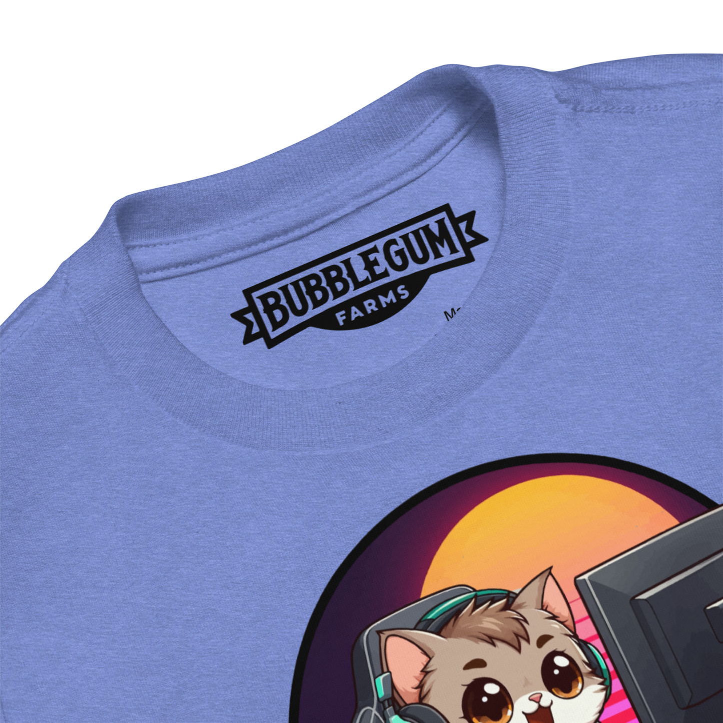 Gamer Kitten - Green Headset - Toddler Tee