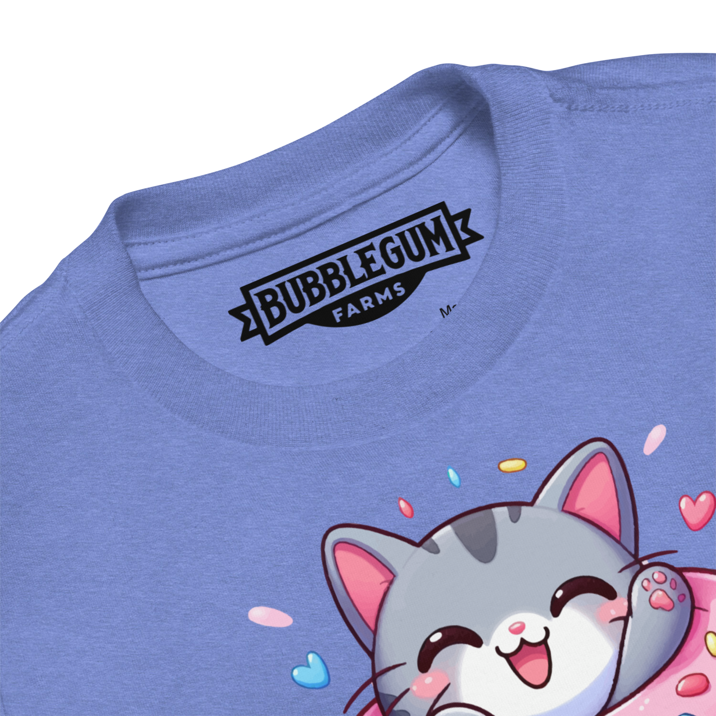 Grey Kitten - Laughing in a Donut - Toddler Tee