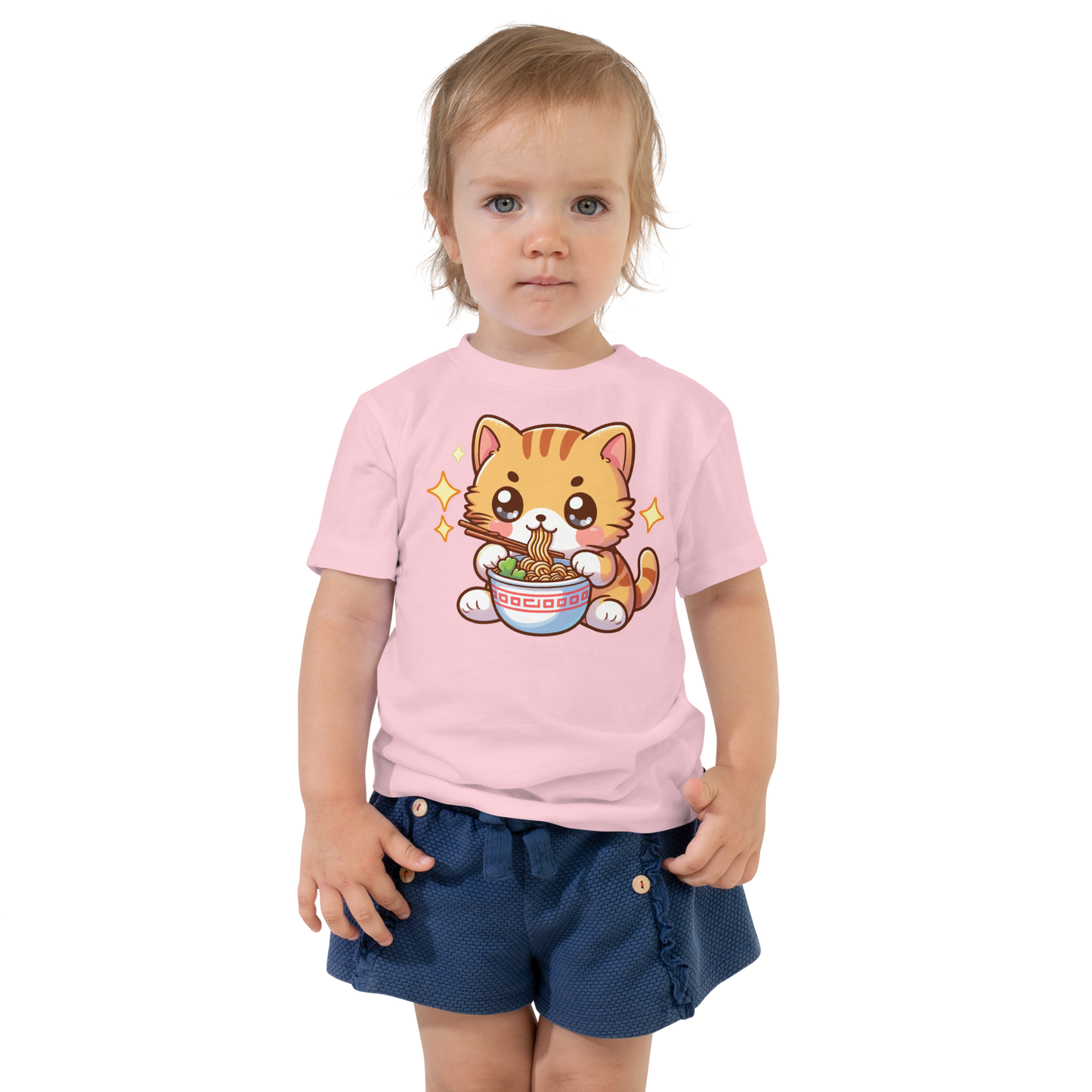 Orange Kitten - Eating Ramen - Toddler Tee