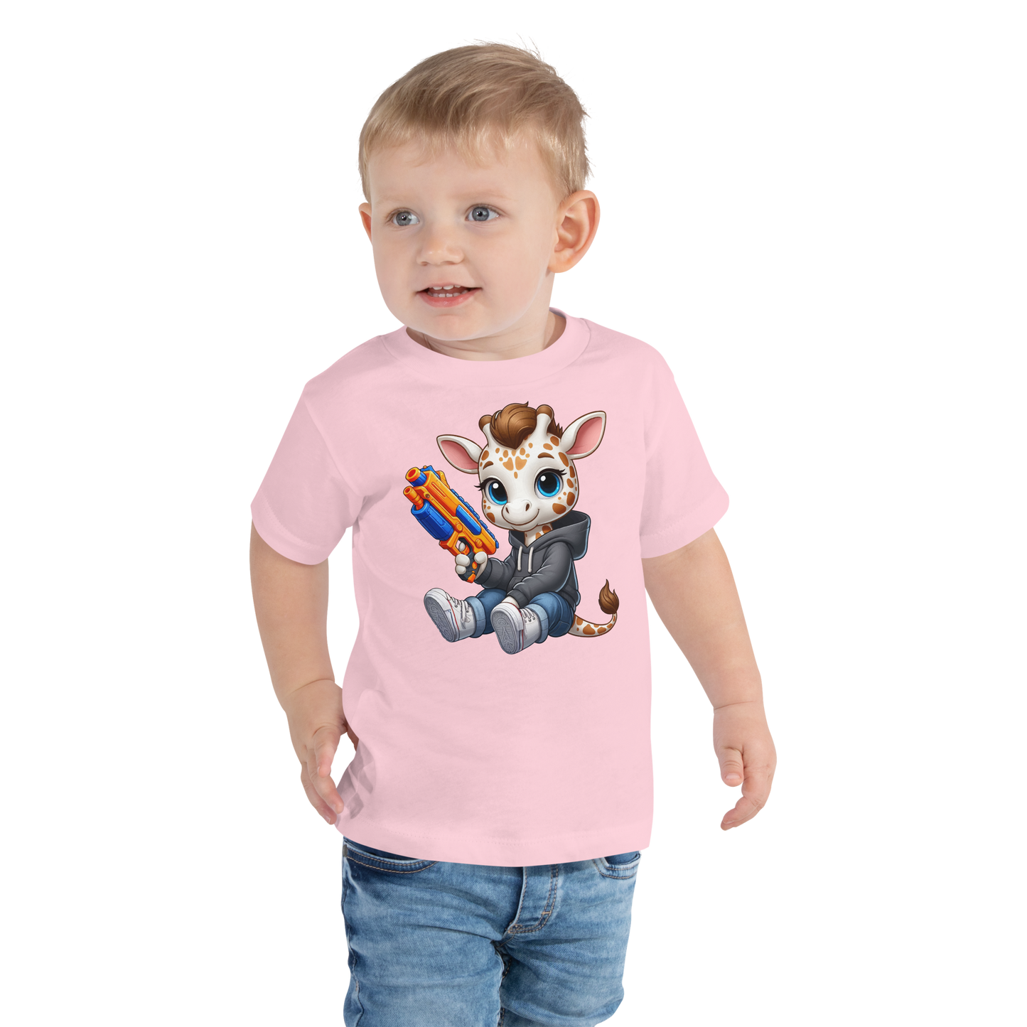 White Giraffe with Foam Dart Blaster - Toddler Tee