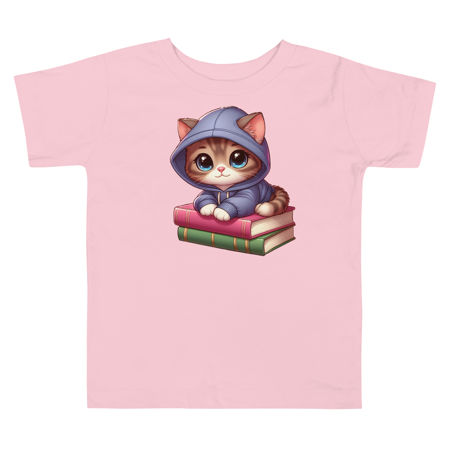 Brown Kitten - Sitting on Books - Toddler Tee