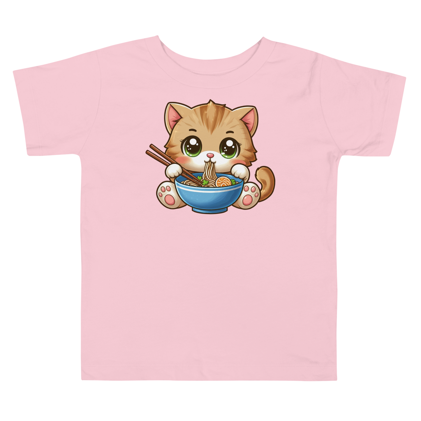 Brown Kitten - Eating Ramen - Toddler Tee