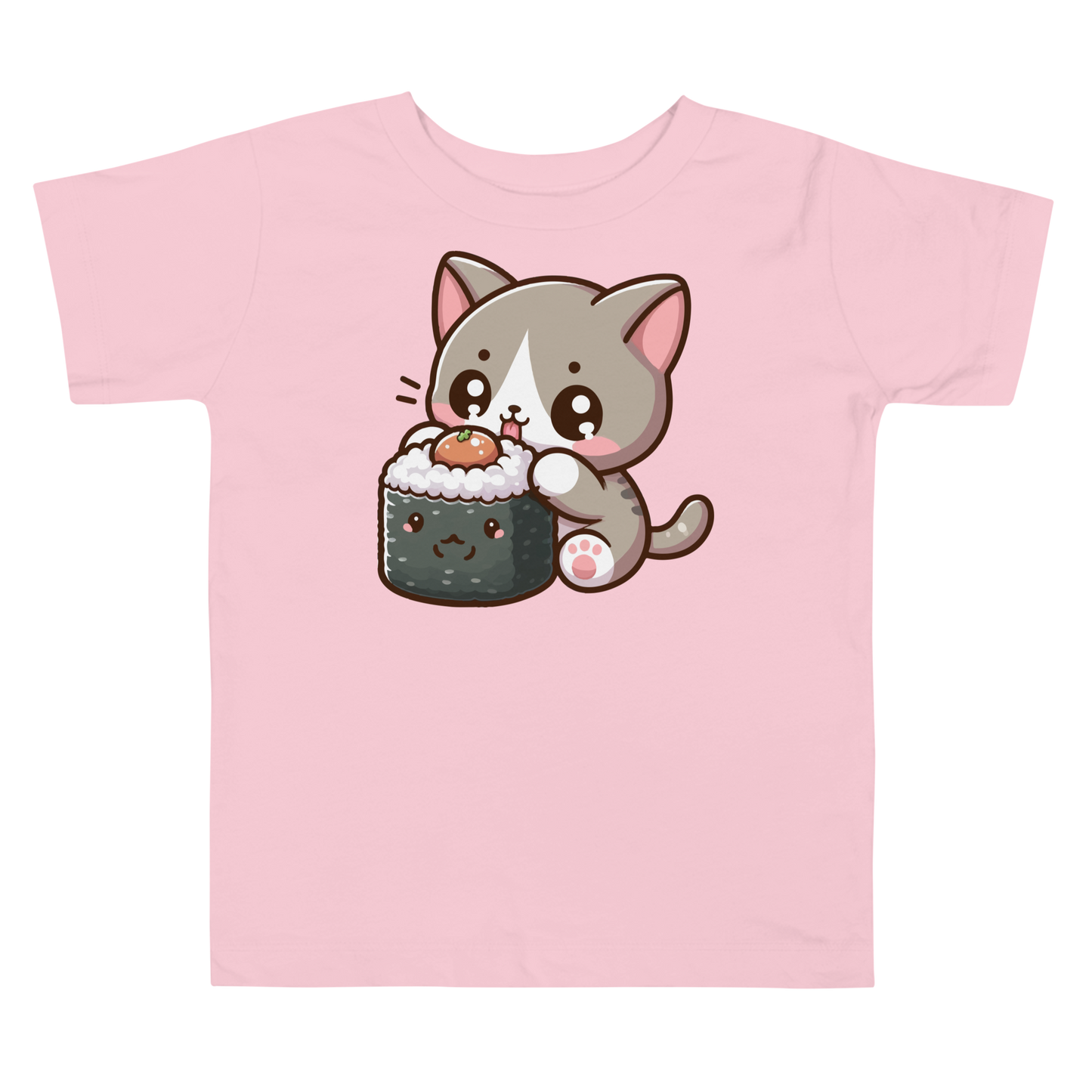 Grey Kitten - Eating Sushi - Toddler Tee