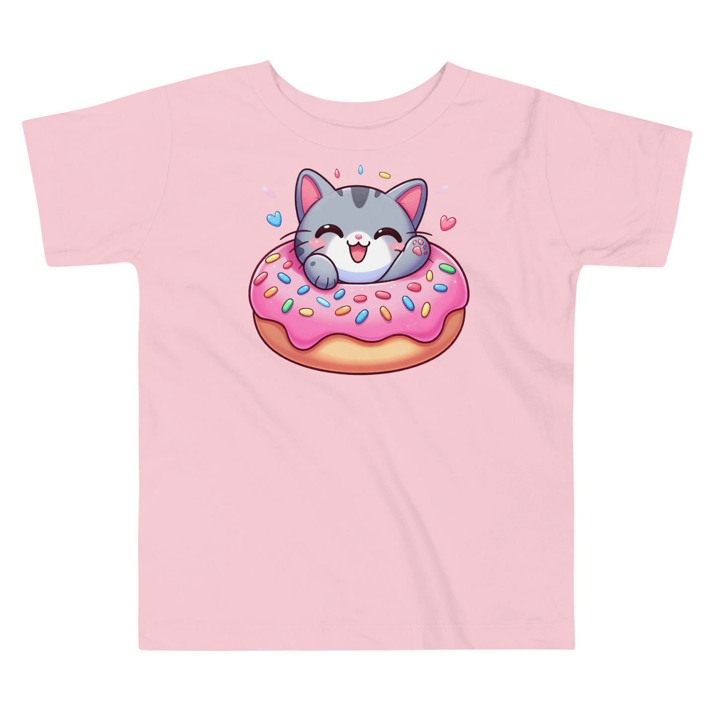 Grey Kitten - Laughing in a Donut - Toddler Tee
