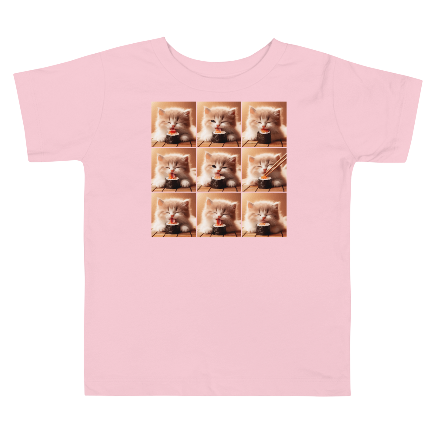 Kittens Eating Sushi Collage - Toddler Tee