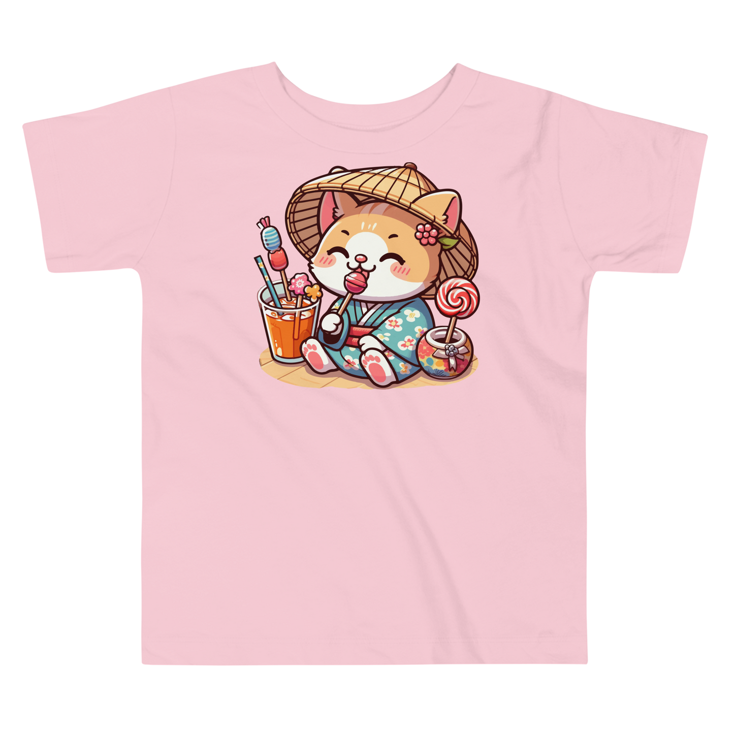 Orange Kitten in a Kimono - Toddler Tee