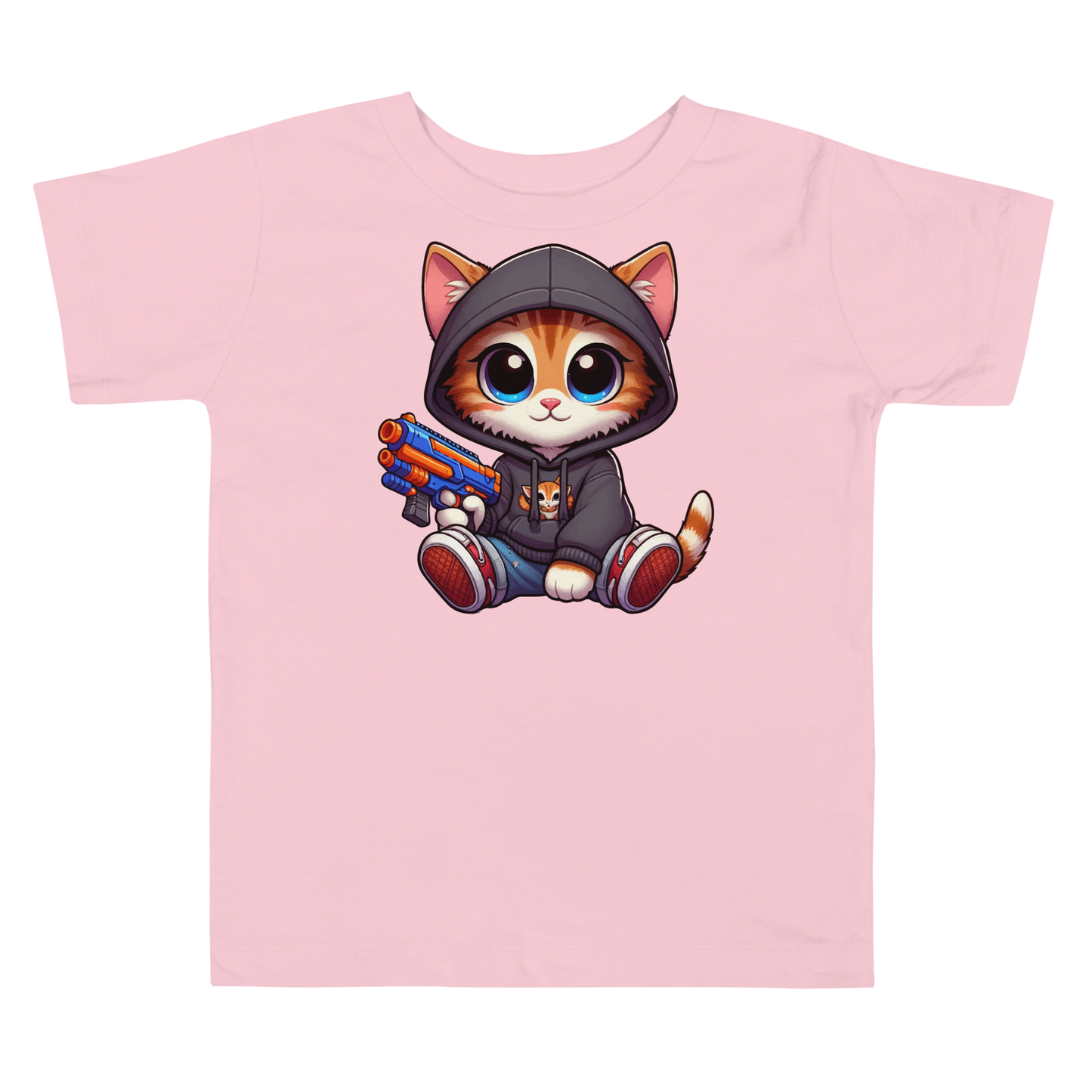 Orange Kitten with Foam Dart Blaster - Toddler Tee