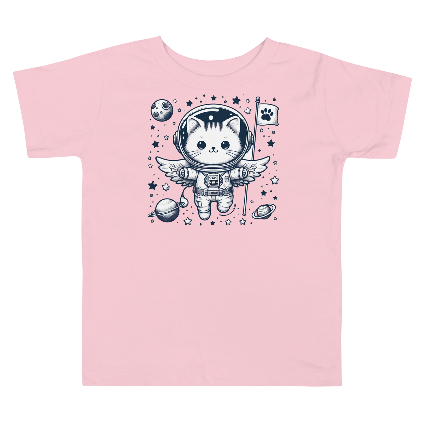 Space Kitten with Stars - Toddler Tee