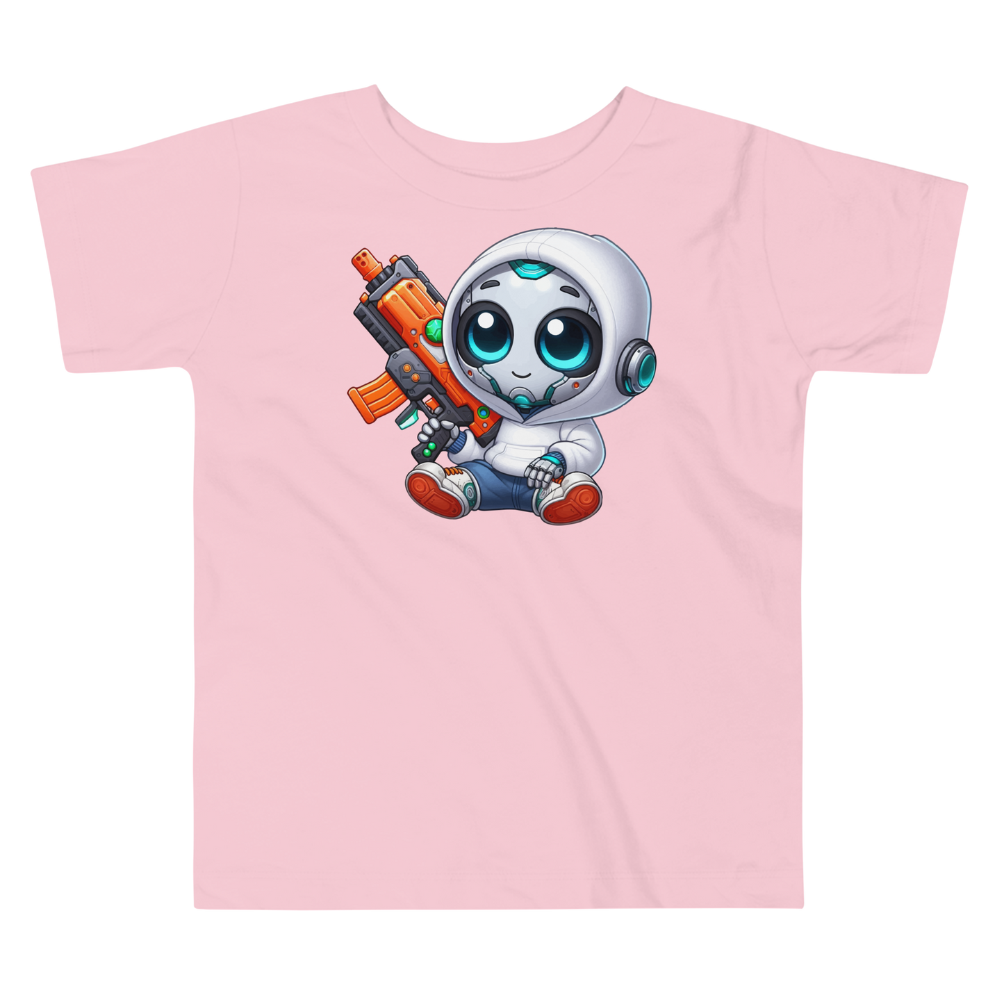 White Robot with Foam Dart Blaster - Toddler Tee