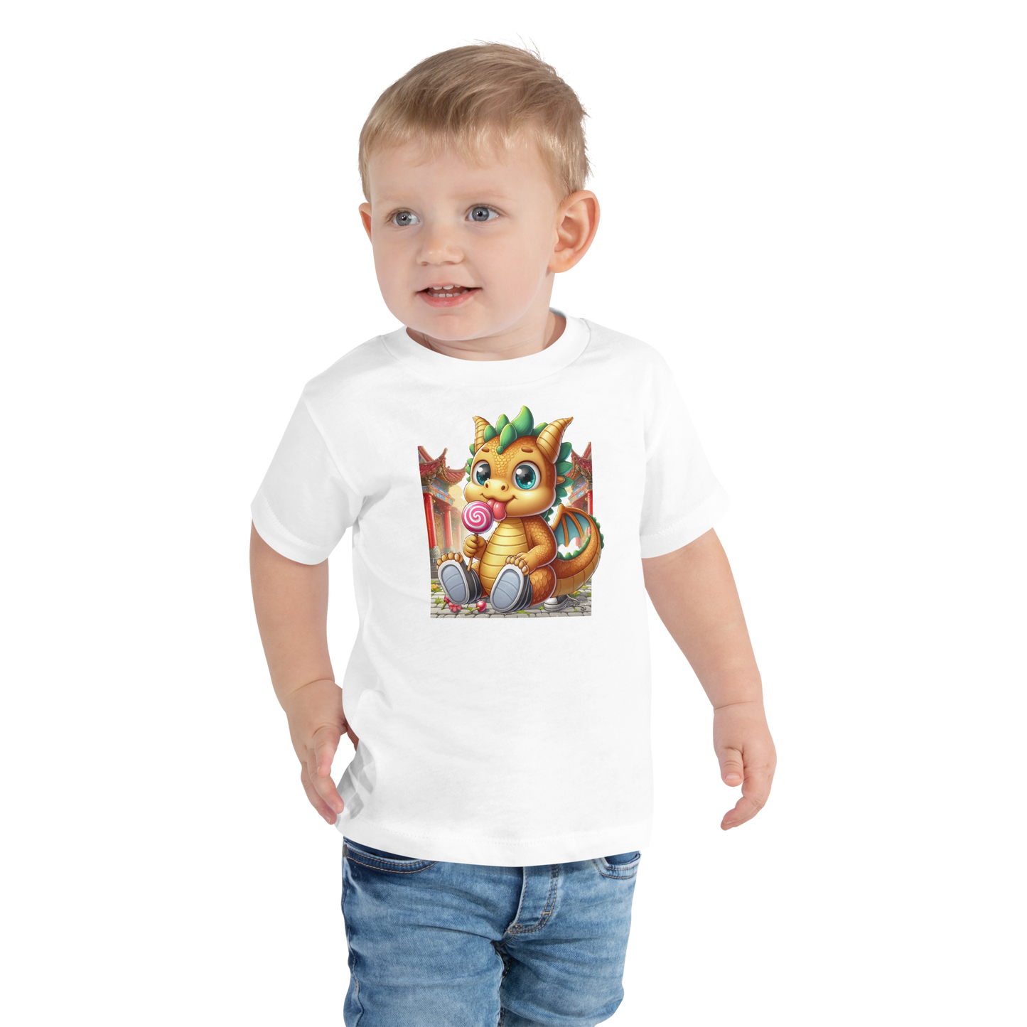 Dragon in Town with Lolipop - Toddler Tee
