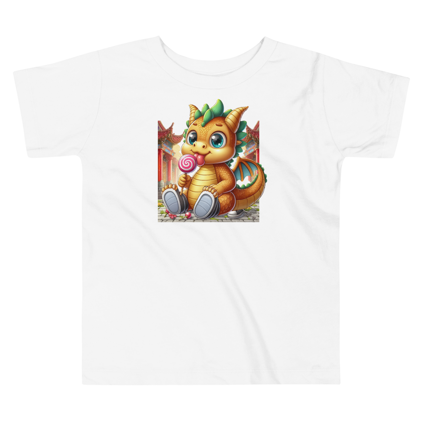 Dragon in Town with Lolipop - Toddler Tee