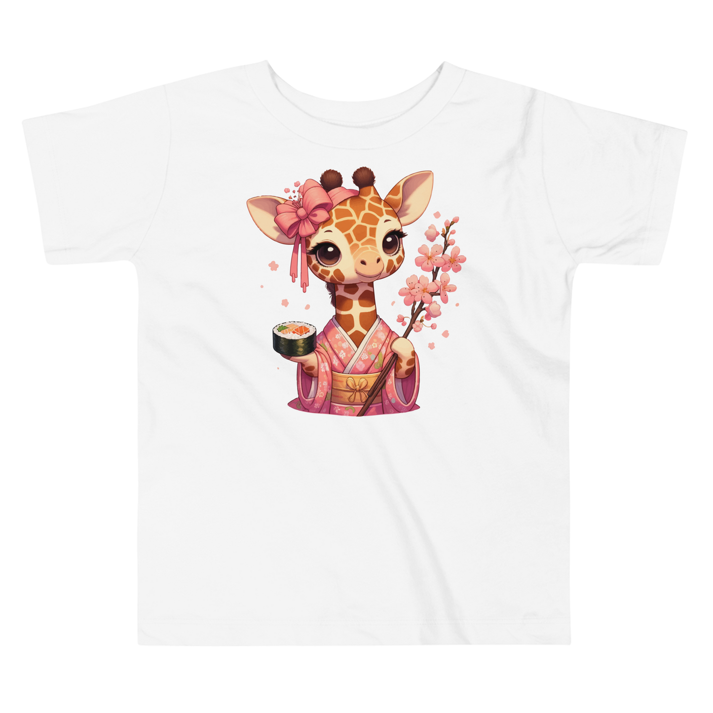 Geisha Giraffe - Holding Cherry Blossoms - Toddler Tee