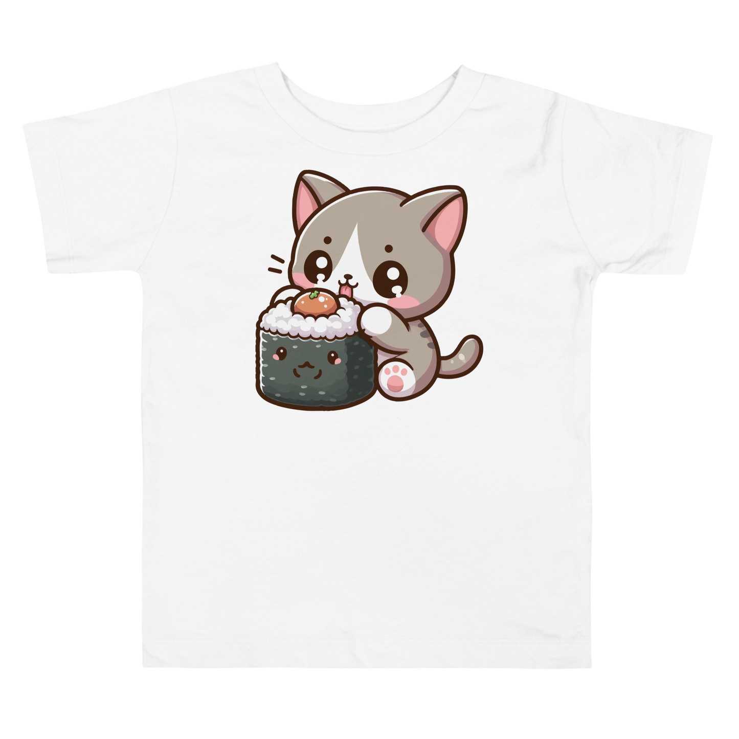 Grey Kitten - Eating Sushi - Toddler Tee