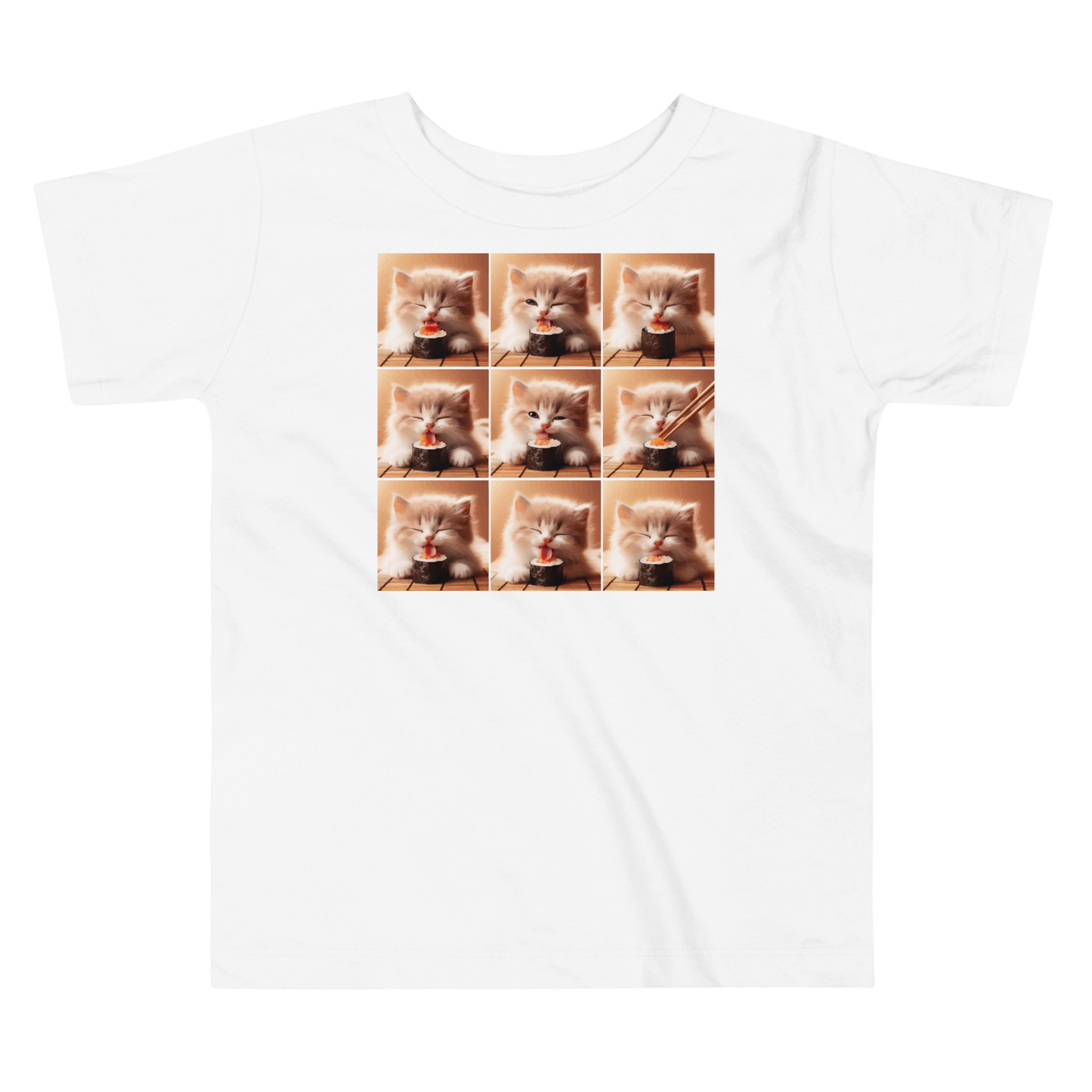 Kittens Eating Sushi Collage - Toddler Tee