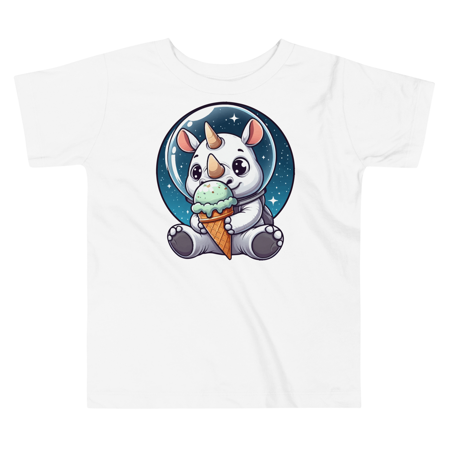 Space Rhino - Eating Ice Cream - Toddler Tee