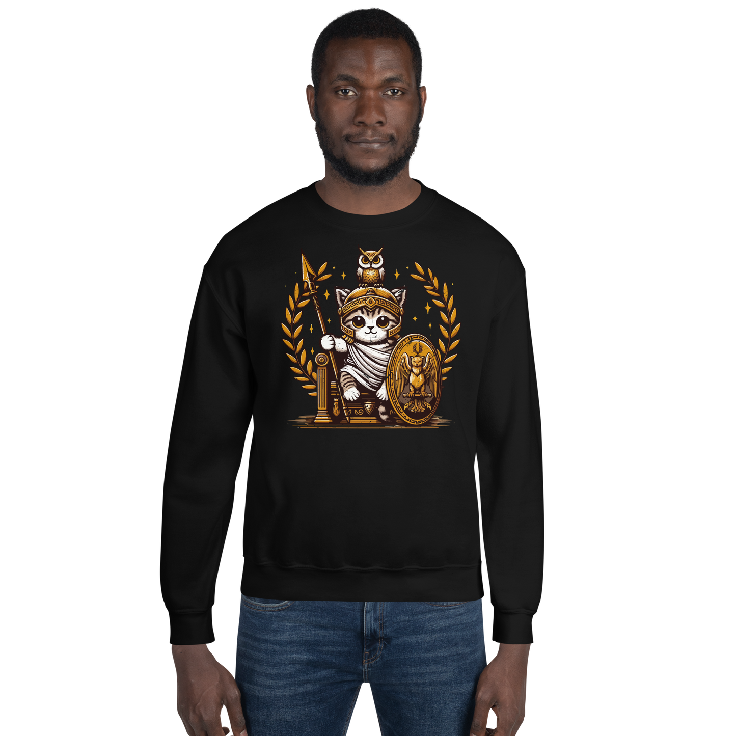 Roman Kitten with Owl - Preshrunk Sweatshirt