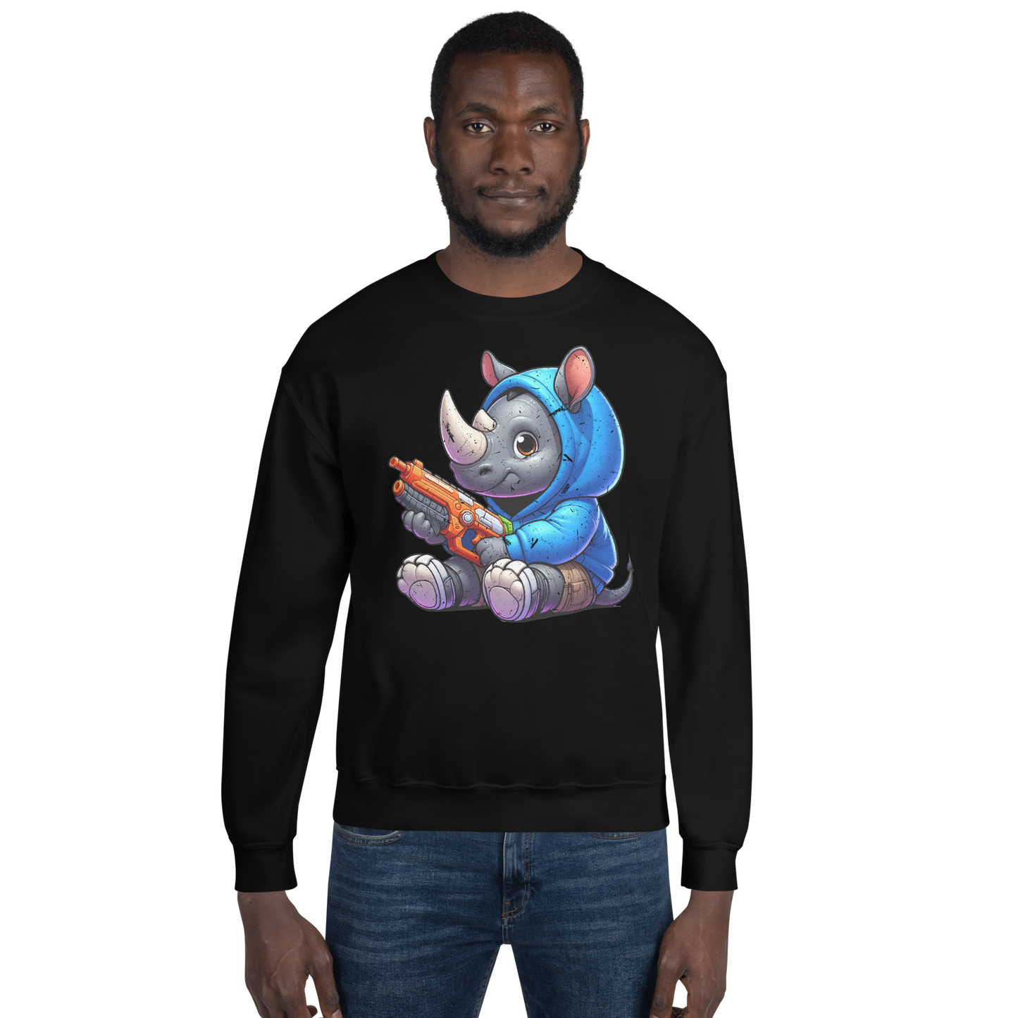 Baby Rhino with Foam Dart Blaster - Preshrunk Sweatshirt