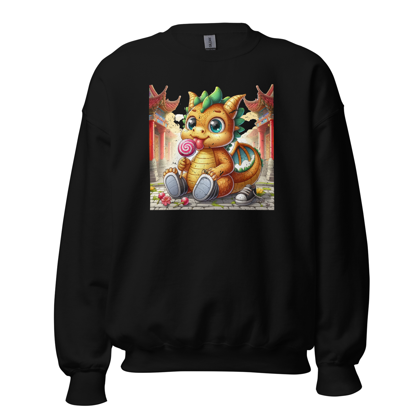 Dragon in Town with Lolipop - Preshrunk Sweatshirt