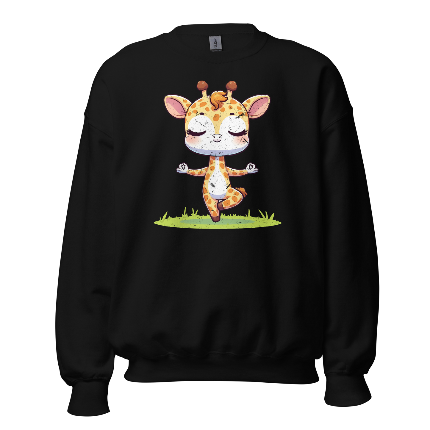 Giraffe doing Yoga - Preshrunk Sweatshirt
