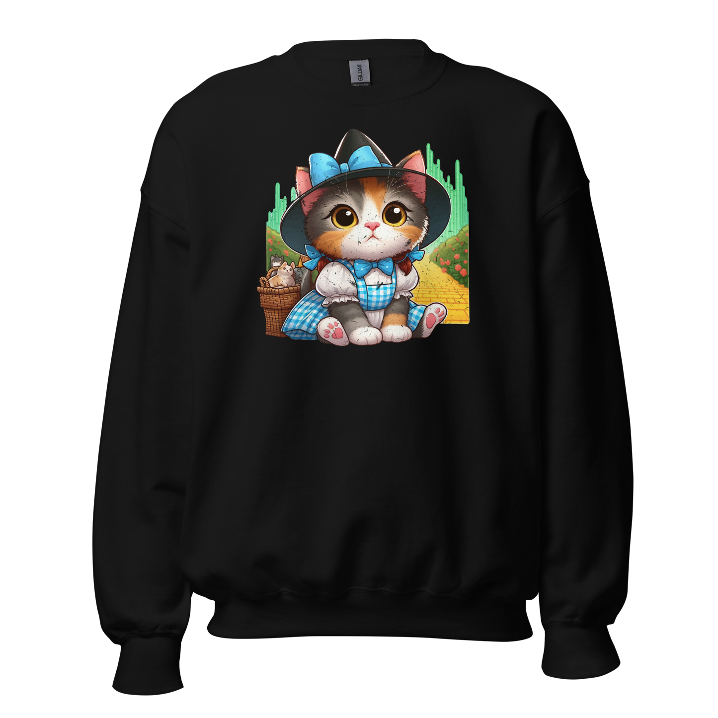 Kitten on a Yellow Brick Road - Preshrunk Sweatshirt