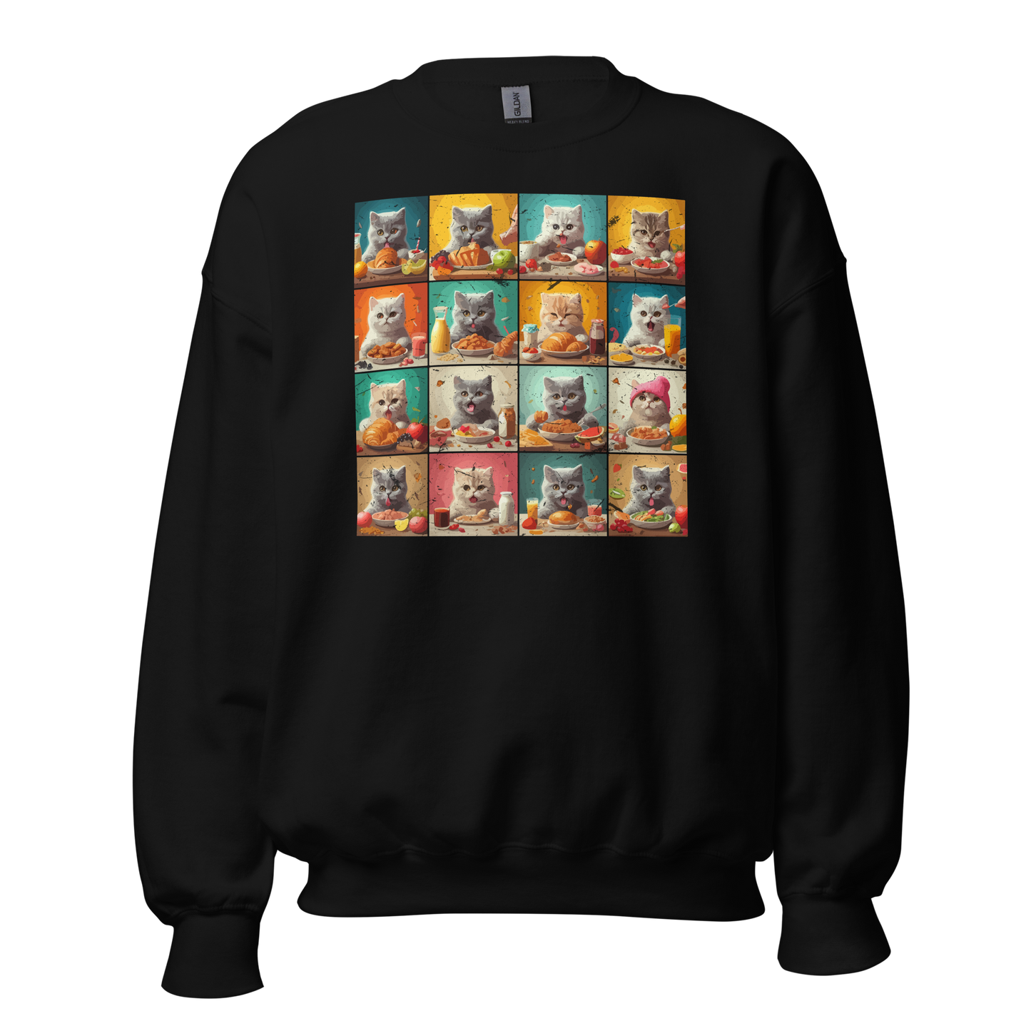 Kittens Eating Collage - Preshrunk Sweatshirt
