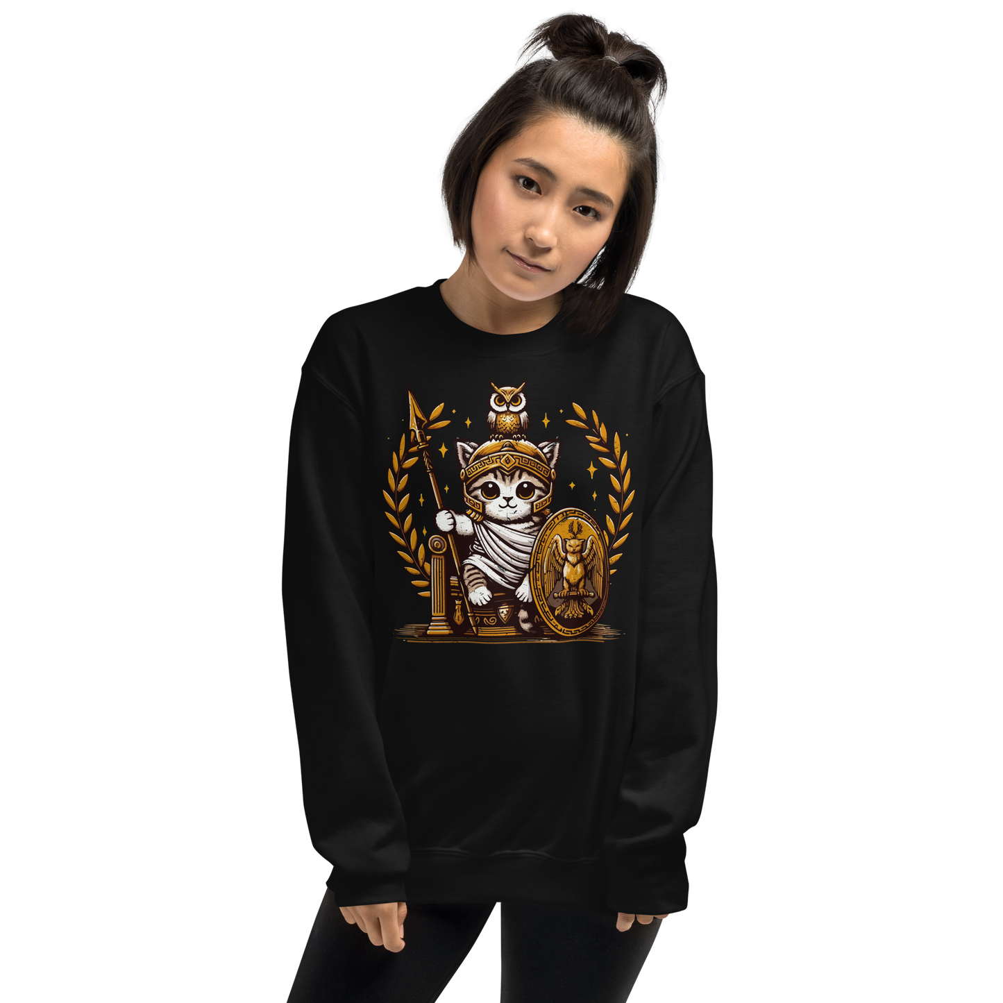 Roman Kitten with Owl - Preshrunk Sweatshirt