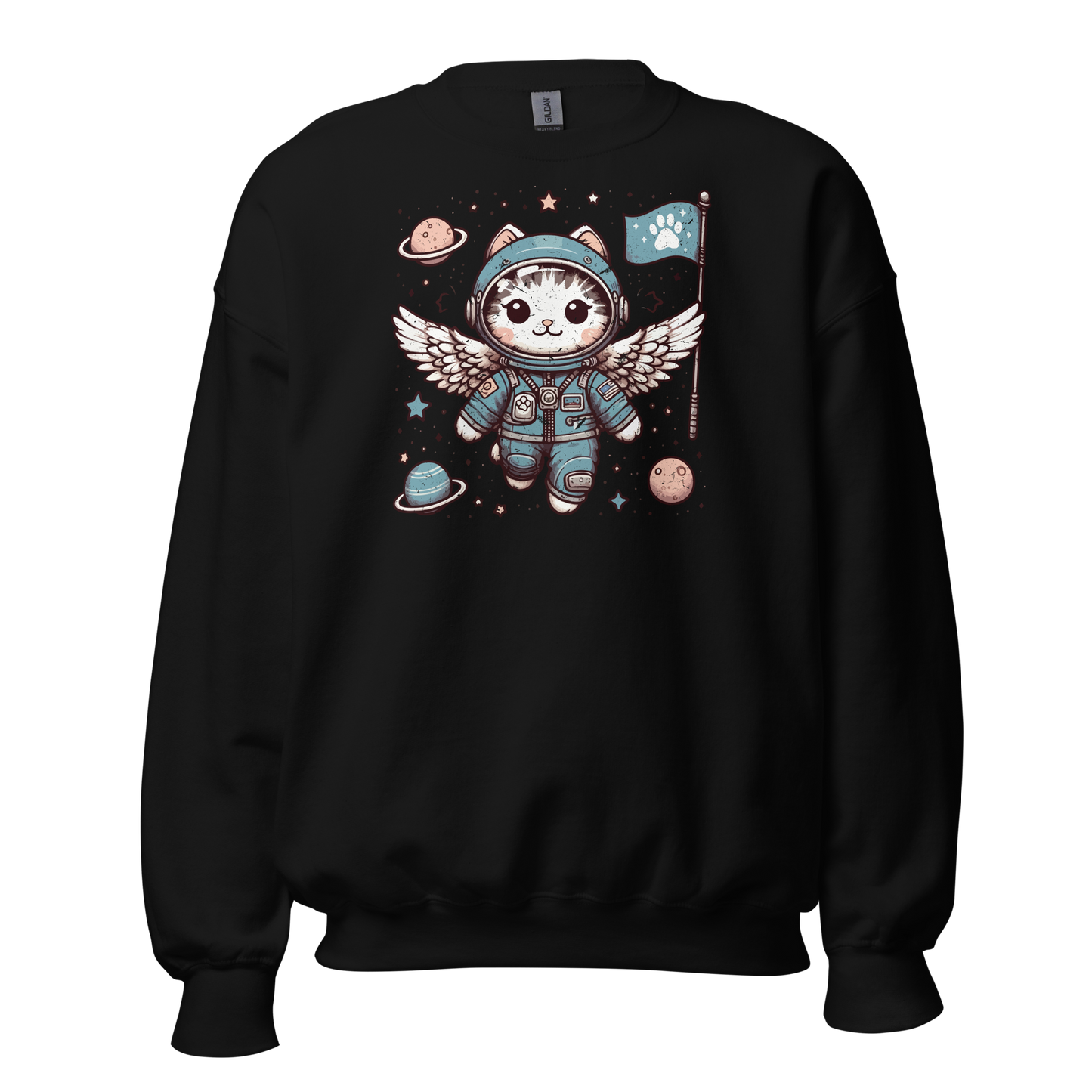 Space Kitten with Wings - Preshrunk Sweatshirt
