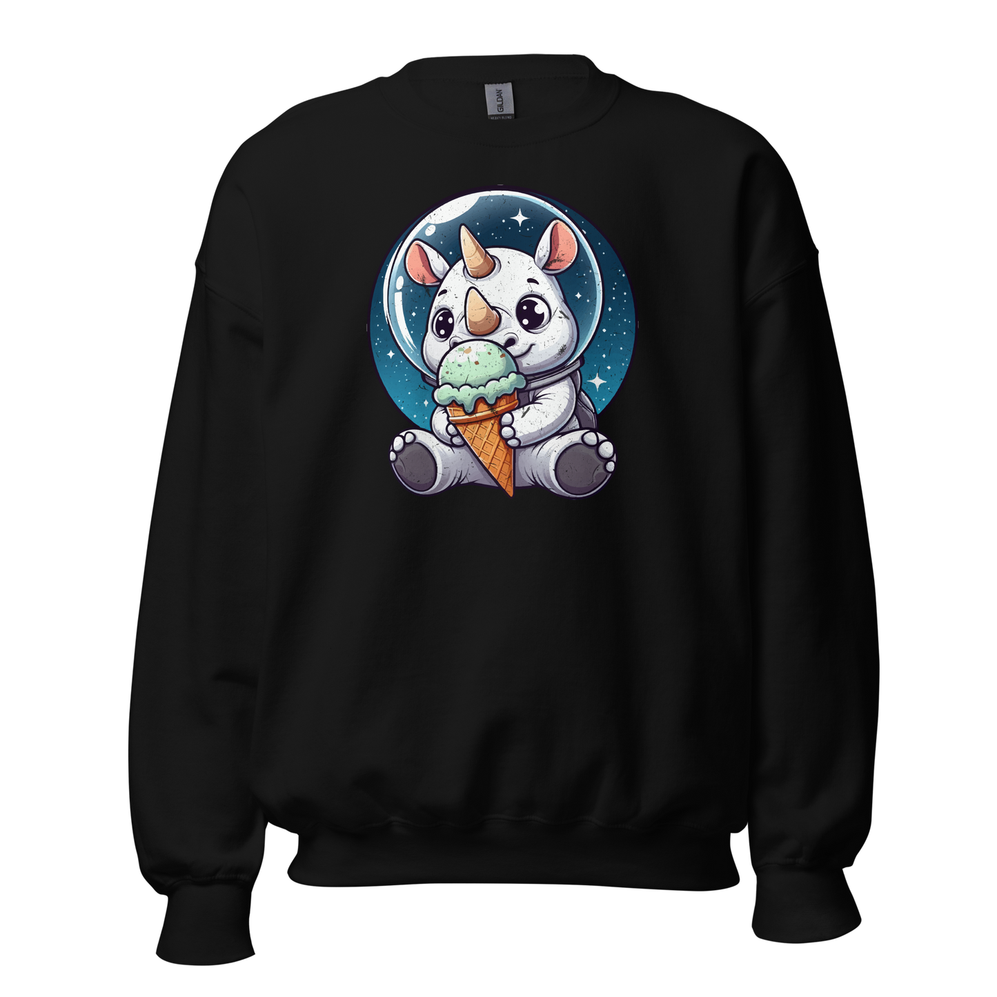 Space Rhino - Eating Ice Cream - Preshrunk Sweatshirt