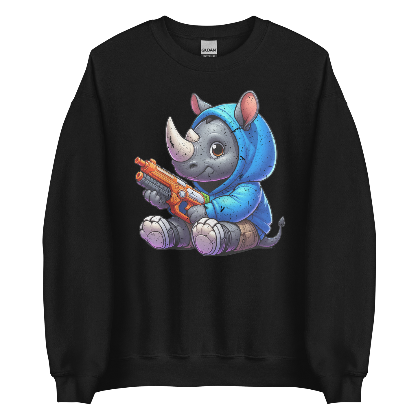 Baby Rhino with Foam Dart Blaster - Preshrunk Sweatshirt