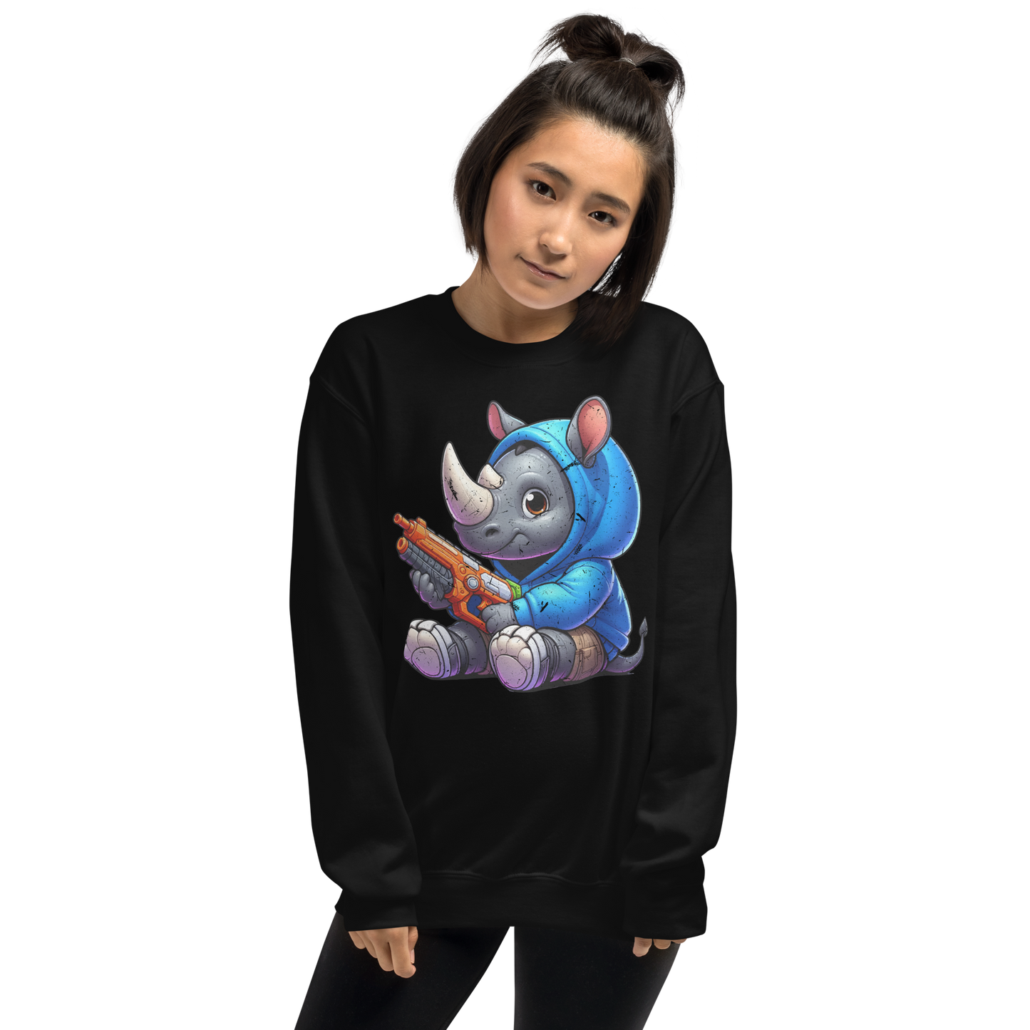 Baby Rhino with Foam Dart Blaster - Preshrunk Sweatshirt