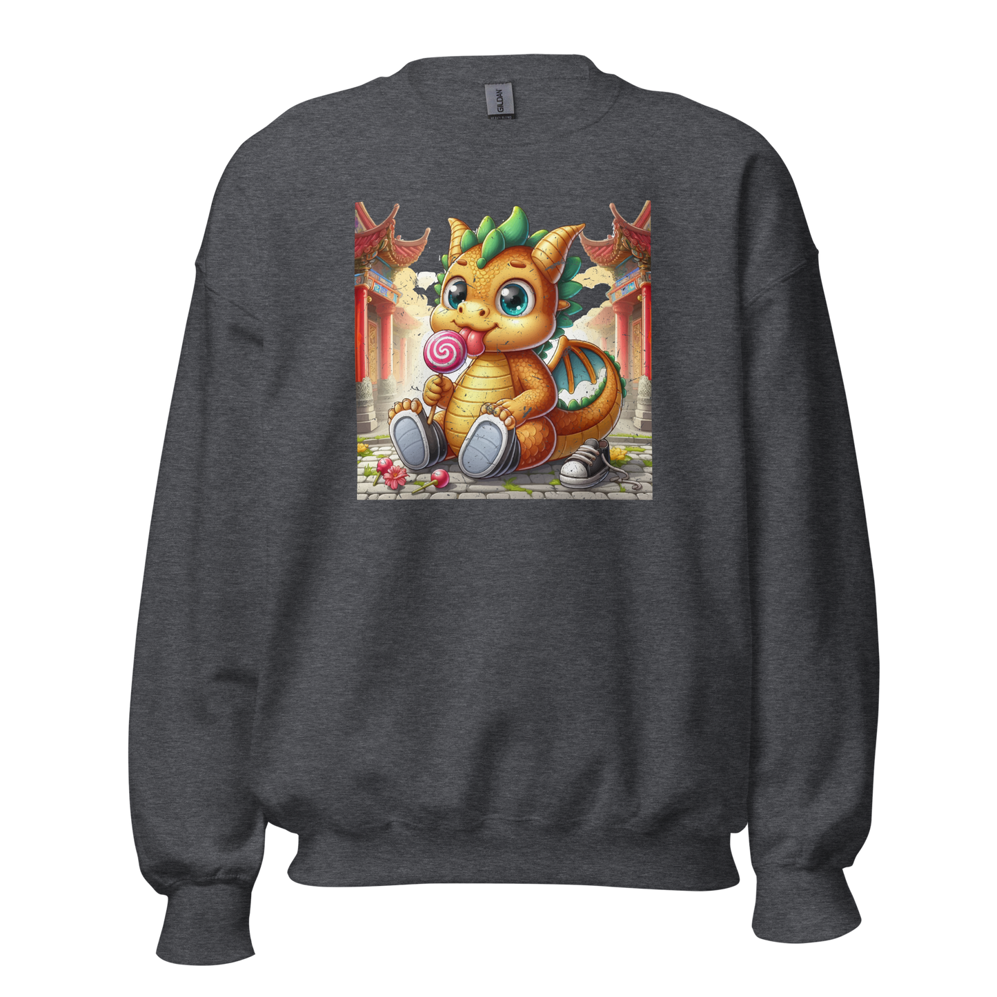 Dragon in Town with Lolipop - Preshrunk Sweatshirt