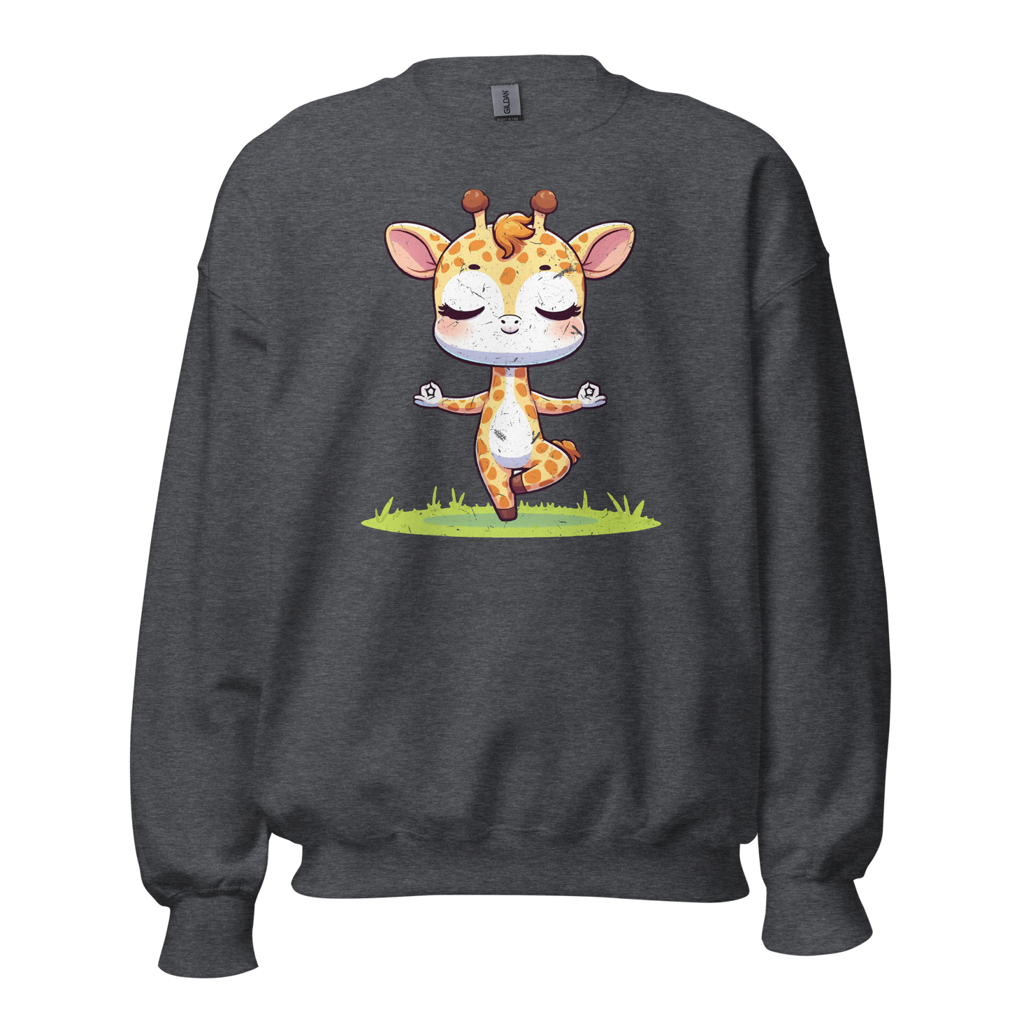 Giraffe doing Yoga - Preshrunk Sweatshirt