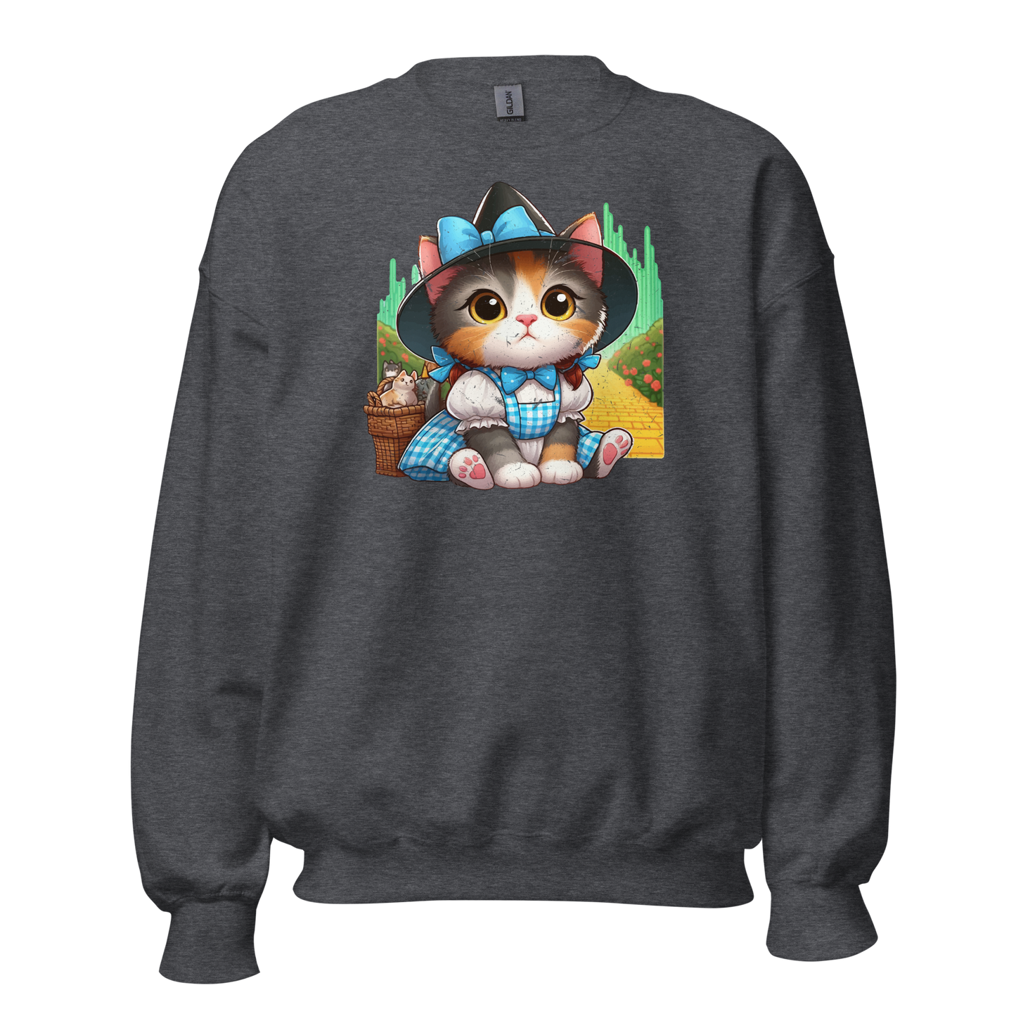Kitten on a Yellow Brick Road - Preshrunk Sweatshirt