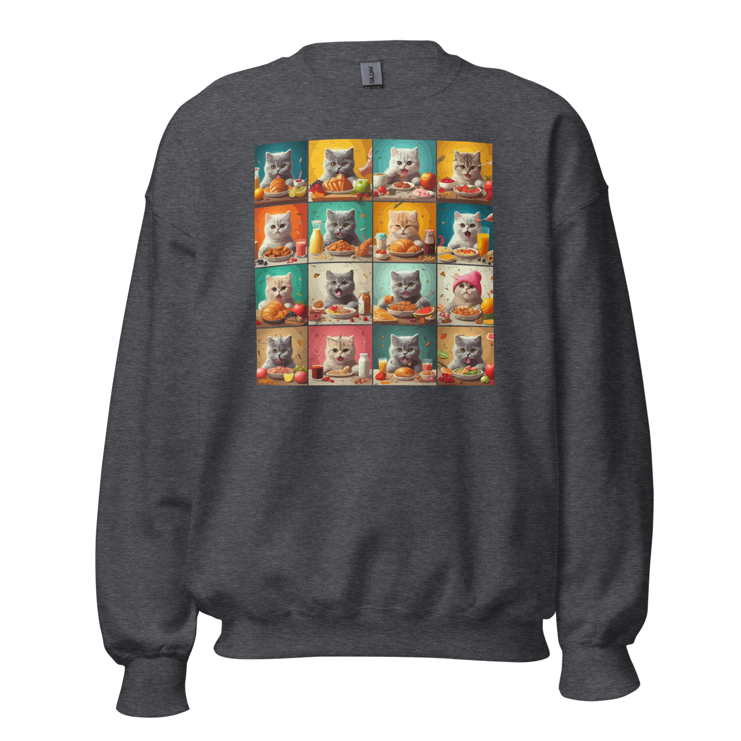 Kittens Eating Collage - Preshrunk Sweatshirt