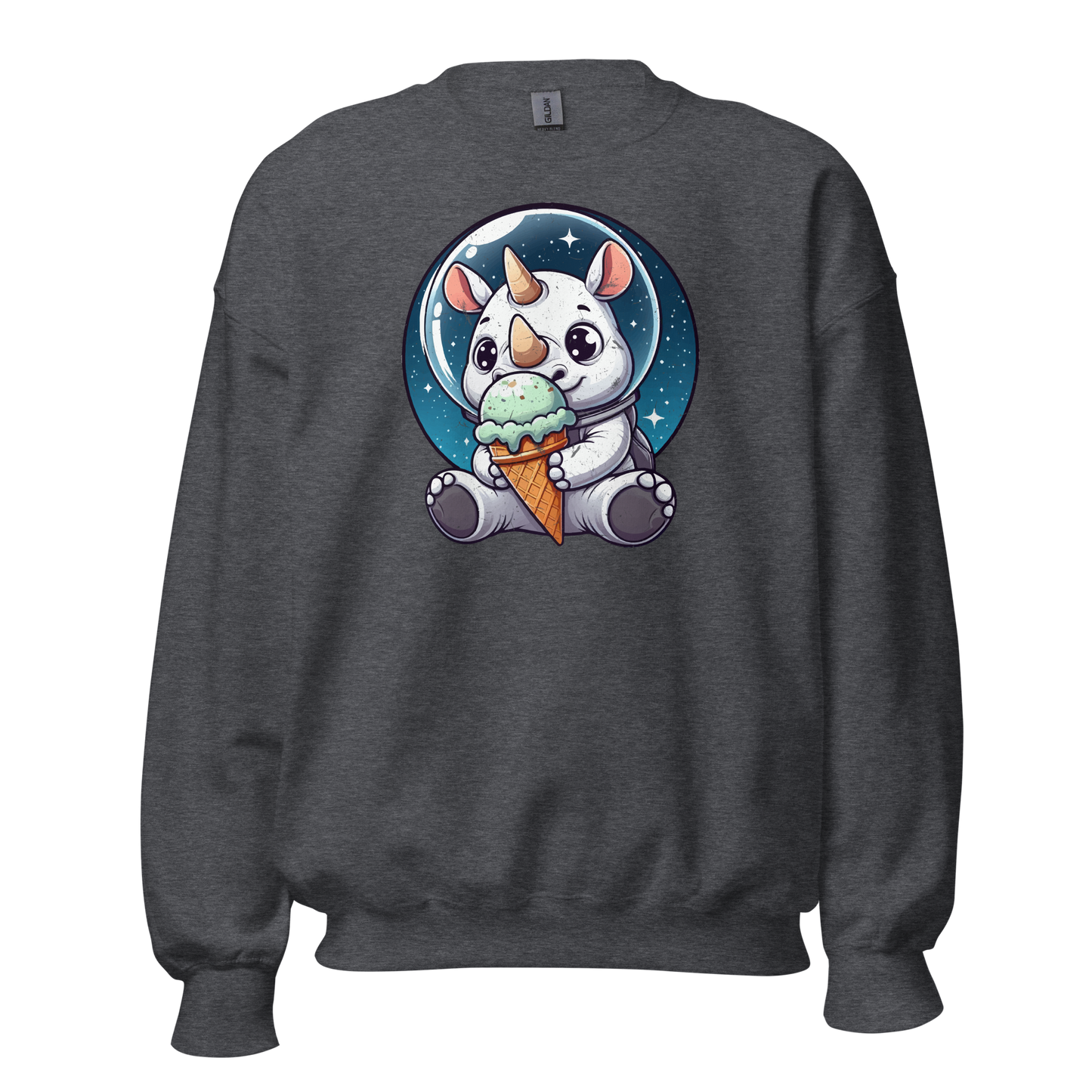 Space Rhino - Eating Ice Cream - Preshrunk Sweatshirt