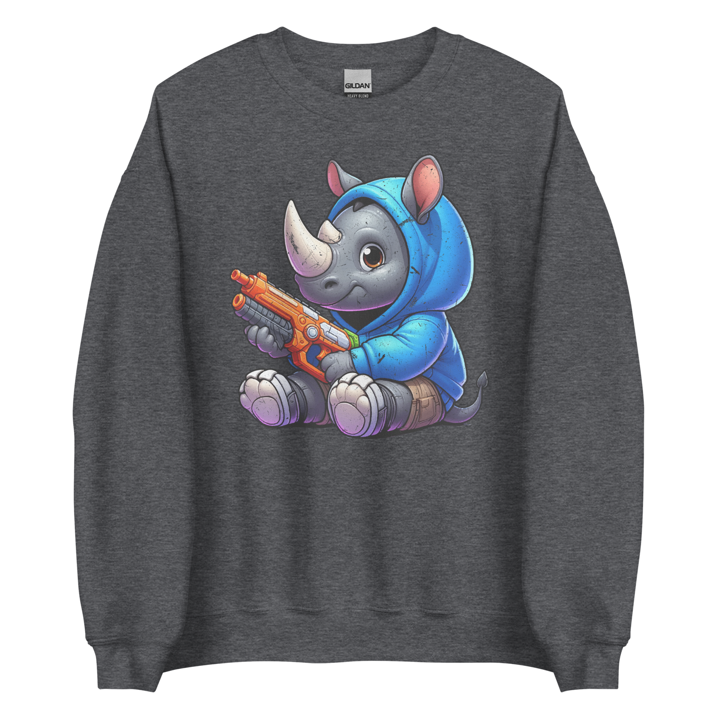 Baby Rhino with Foam Dart Blaster - Preshrunk Sweatshirt